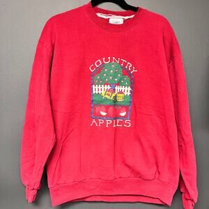 Vintage women's Large 1990s 1980s crewneck Country apples Graphic sweatshirt
